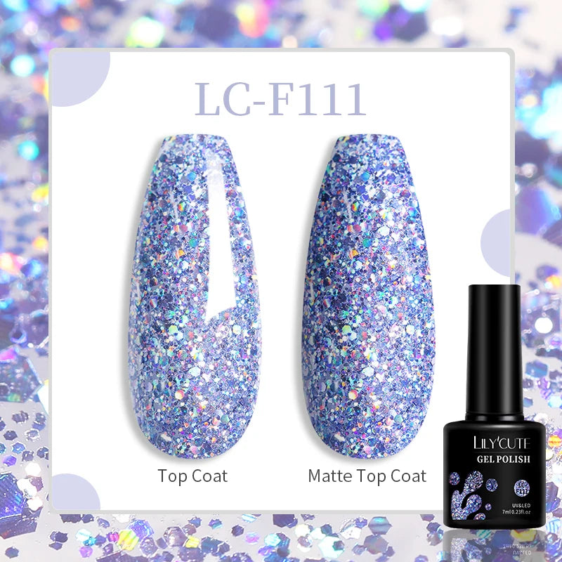 LILYCUTE 129 Colors 7ML Nail Gel Polish Set Soak Off UV LED Semi-Permanent Nail Art Varnishes