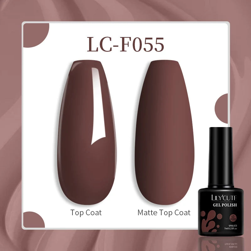 LILYCUTE 129 Colors 7ML Nail Gel Polish Set Soak Off UV LED Semi-Permanent Nail Art Varnishes