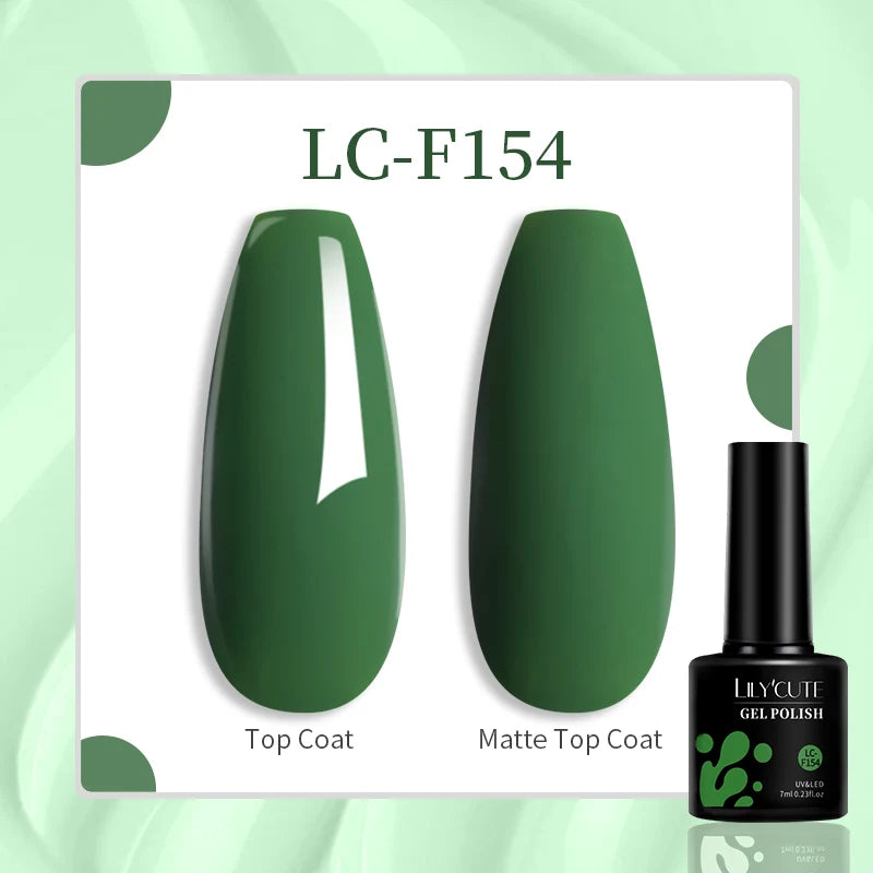 LILYCUTE 129 Colors 7ML Nail Gel Polish Set Soak Off UV LED Semi-Permanent Nail Art Varnishes