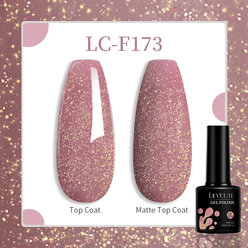 LILYCUTE 129 Colors 7ML Nail Gel Polish Set Soak Off UV LED Semi-Permanent Nail Art Varnishes