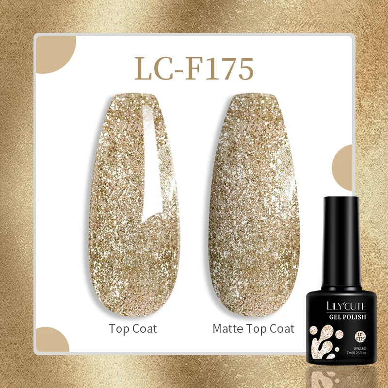 LILYCUTE 129 Colors 7ML Nail Gel Polish Set Soak Off UV LED Semi-Permanent Nail Art Varnishes