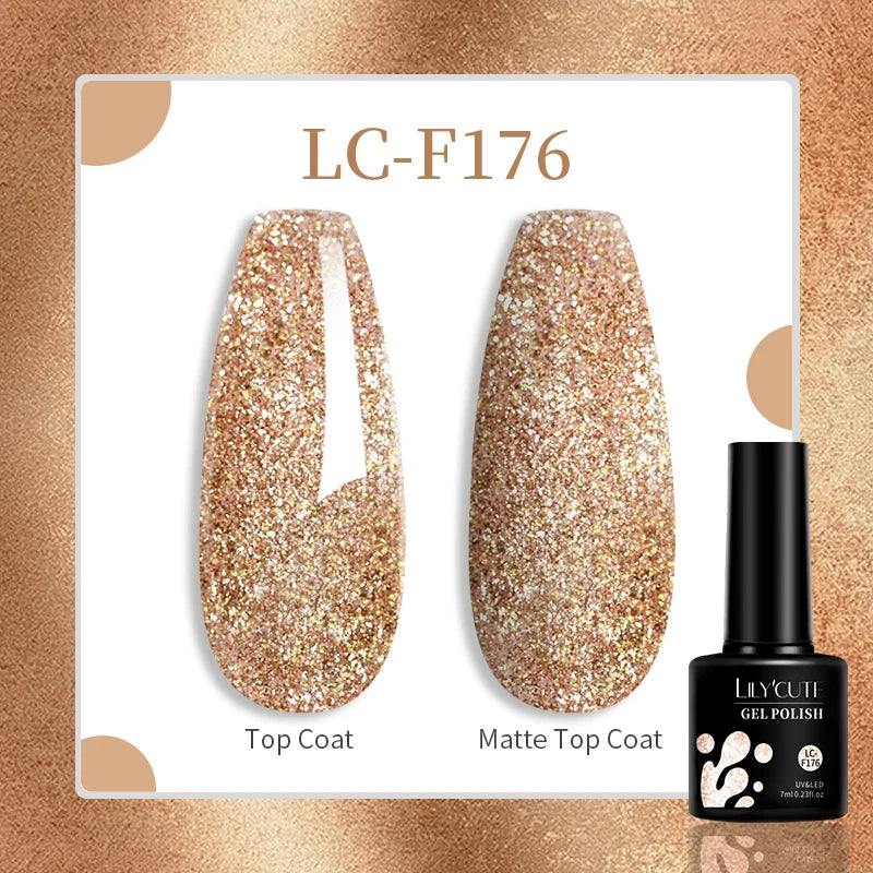 LILYCUTE 129 Colors 7ML Nail Gel Polish Set Soak Off UV LED Semi-Permanent Nail Art Varnishes