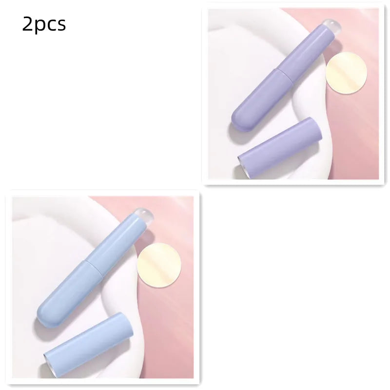 Upgraded Silicone Lip Brush with Cover – Angled Concealer Brush, Soft & Flexible for Precise Lipstick Application, Round Head, No Breakage
