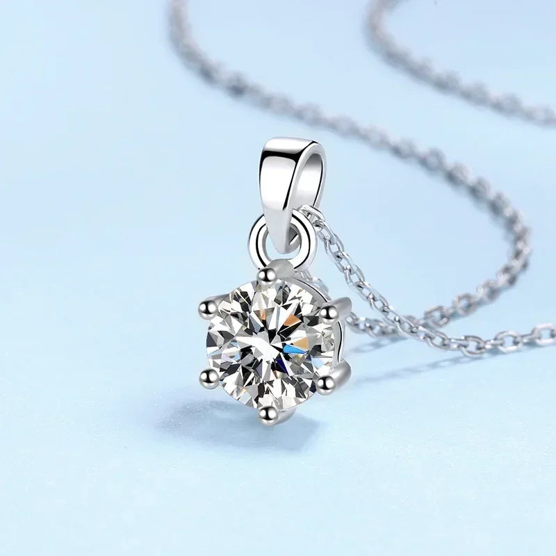 GRA Certified Moissanite Diamond Pendant Necklace – PT950 Platinum Long Chain