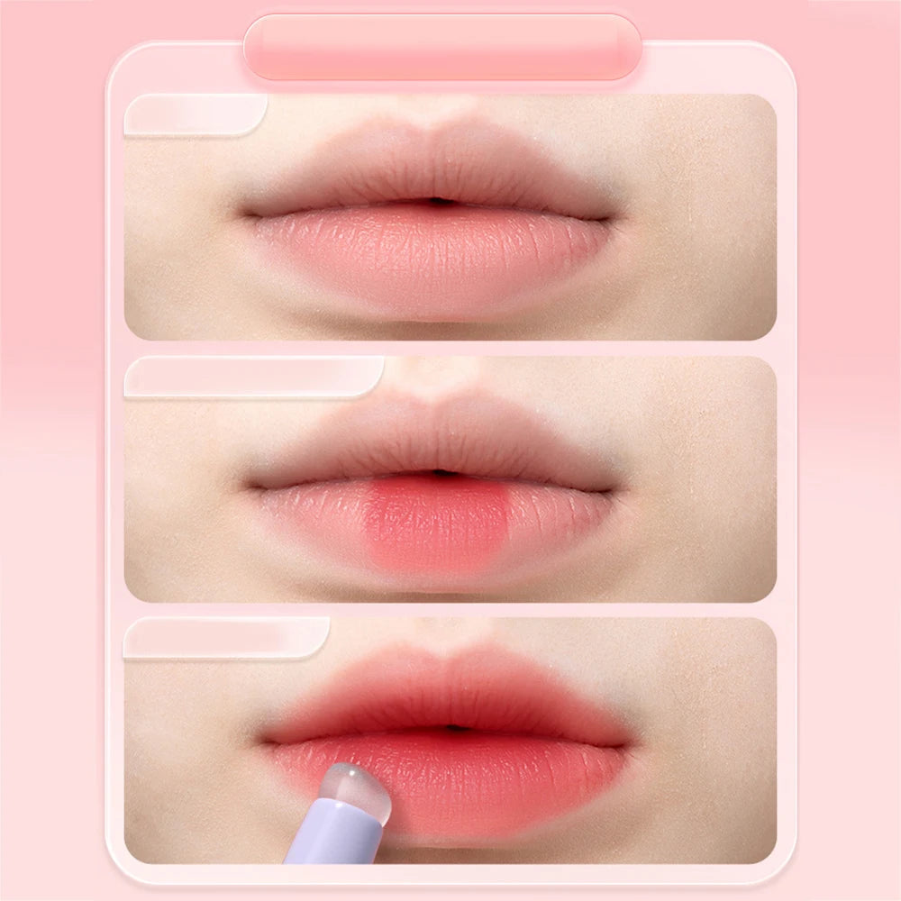 Upgraded Silicone Lip Brush with Cover – Angled Concealer Brush, Soft & Flexible for Precise Lipstick Application, Round Head, No Breakage