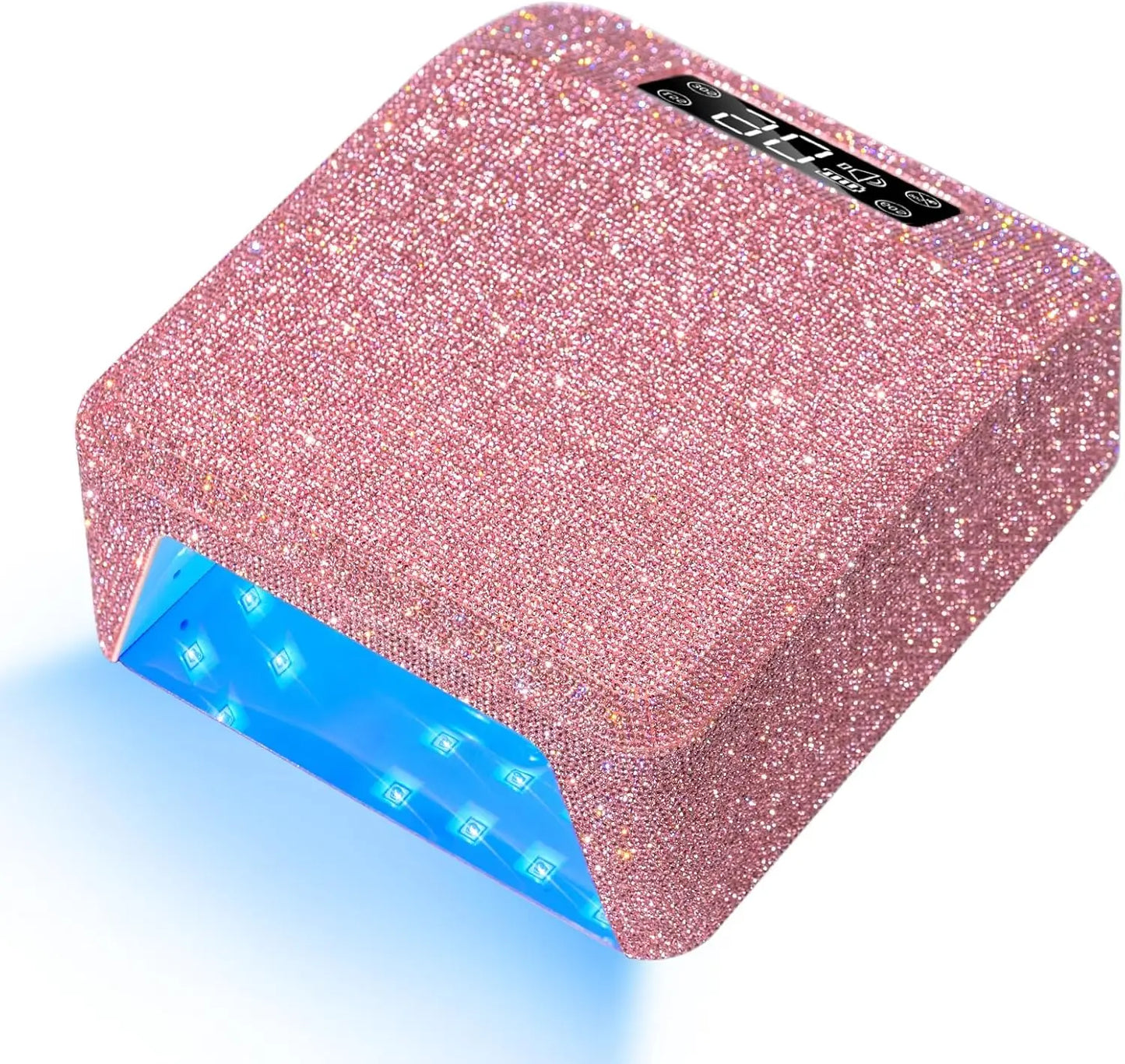 Pro 96W UV LED Nail Lamp Rechargeable with Display & Rhinestone Gel Polish Quick Drying Curing Light