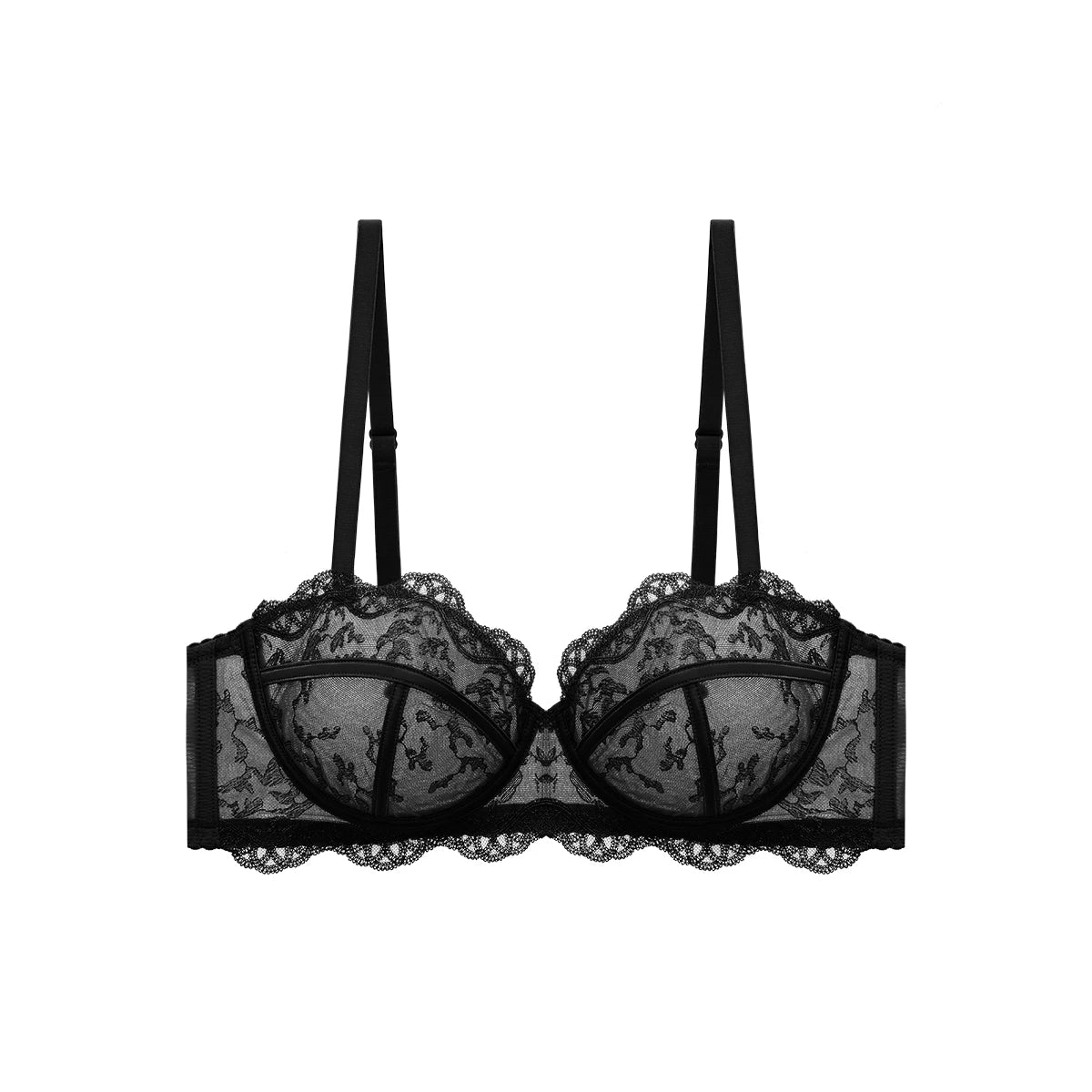 French Luxury Ultra-Thin Lace Bra for Women – Sexy, Comfortable, and Gathered Design