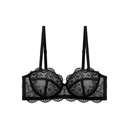 French Luxury Ultra-Thin Lace Bra for Women – Sexy, Comfortable, and Gathered Design