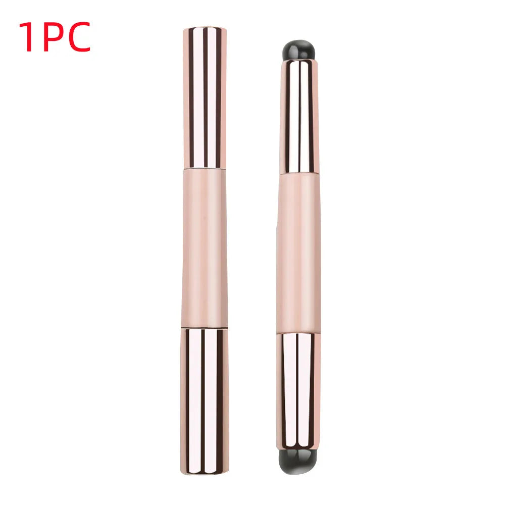 Upgraded Silicone Lip Brush with Cover – Angled Concealer Brush, Soft & Flexible for Precise Lipstick Application, Round Head, No Breakage