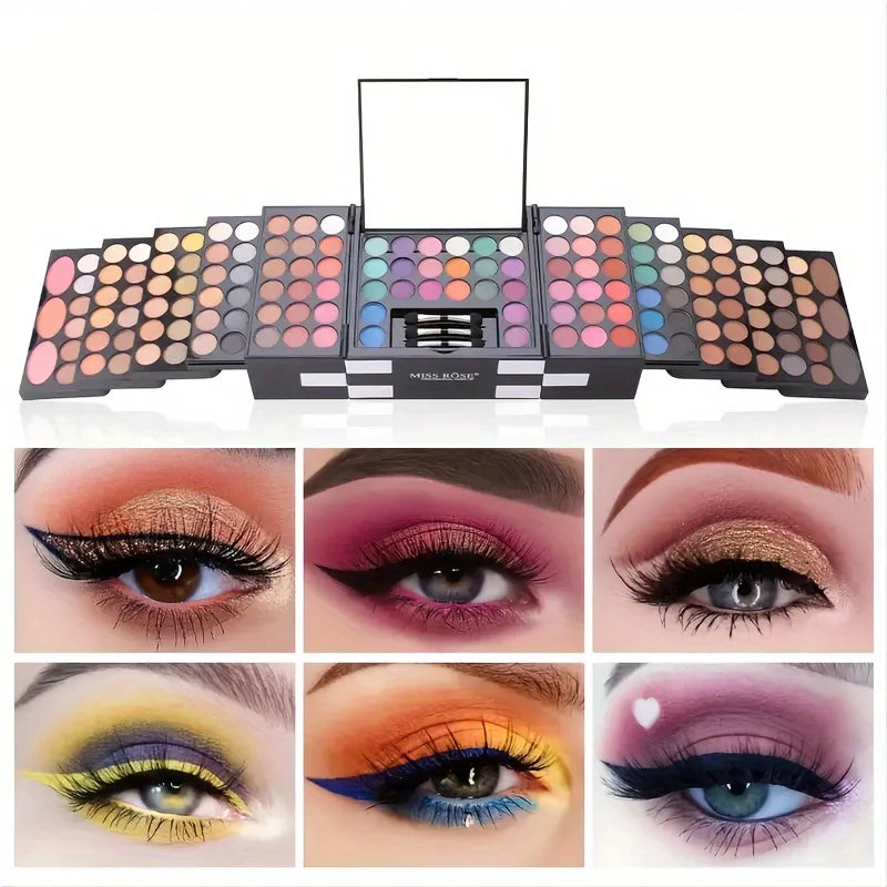 MISS ROSE 142-Color Eyeshadow, 3-Color Blush, 3-Color Eyebrow Powder Makeup Set