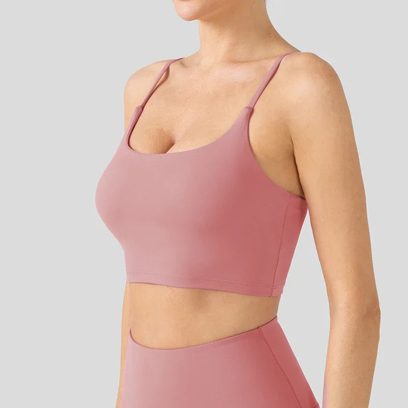Tight-Fit Sports Bra for Women – Elastic, Removable Chest Cushion, Ideal for Gym & Yoga