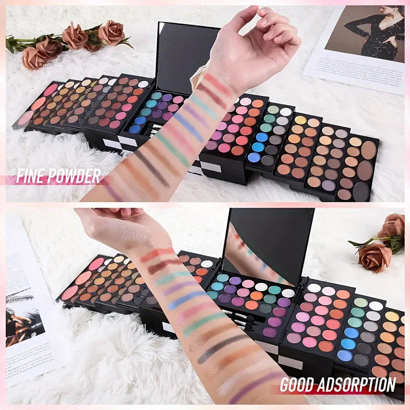 MISS ROSE 142-Color Eyeshadow, 3-Color Blush, 3-Color Eyebrow Powder Makeup Set