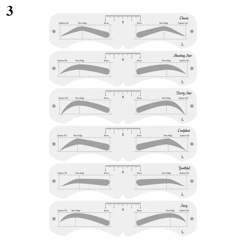 Reusable Eyebrow Stencil Set