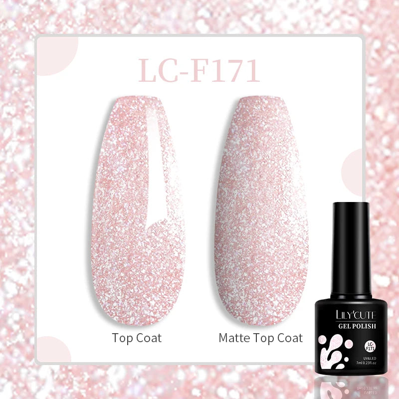 LILYCUTE 129 Colors 7ML Nail Gel Polish Set Soak Off UV LED Semi-Permanent Nail Art Varnishes