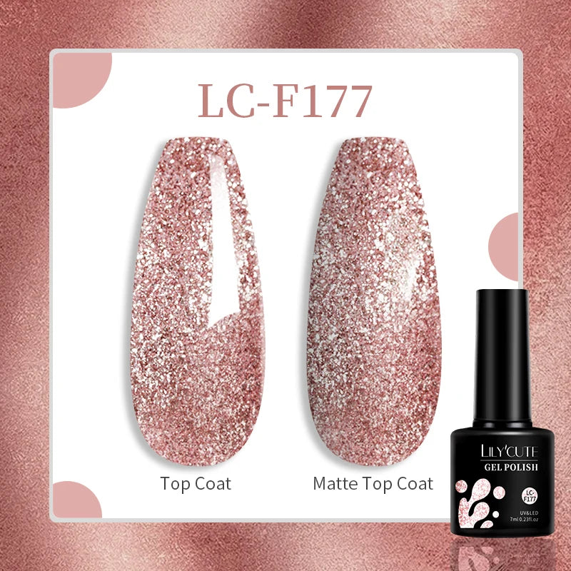 LILYCUTE 129 Colors 7ML Nail Gel Polish Set Soak Off UV LED Semi-Permanent Nail Art Varnishes