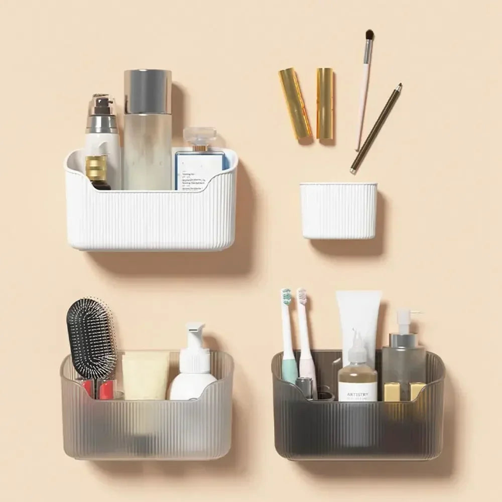 Transparent Desktop Organizer – Cotton Swab Container & Makeup Brush Holder for Bathroom & Cosmetics
