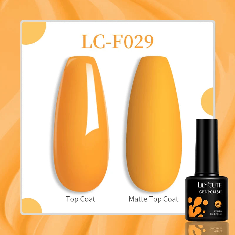 LILYCUTE 129 Colors 7ML Nail Gel Polish Set Soak Off UV LED Semi-Permanent Nail Art Varnishes