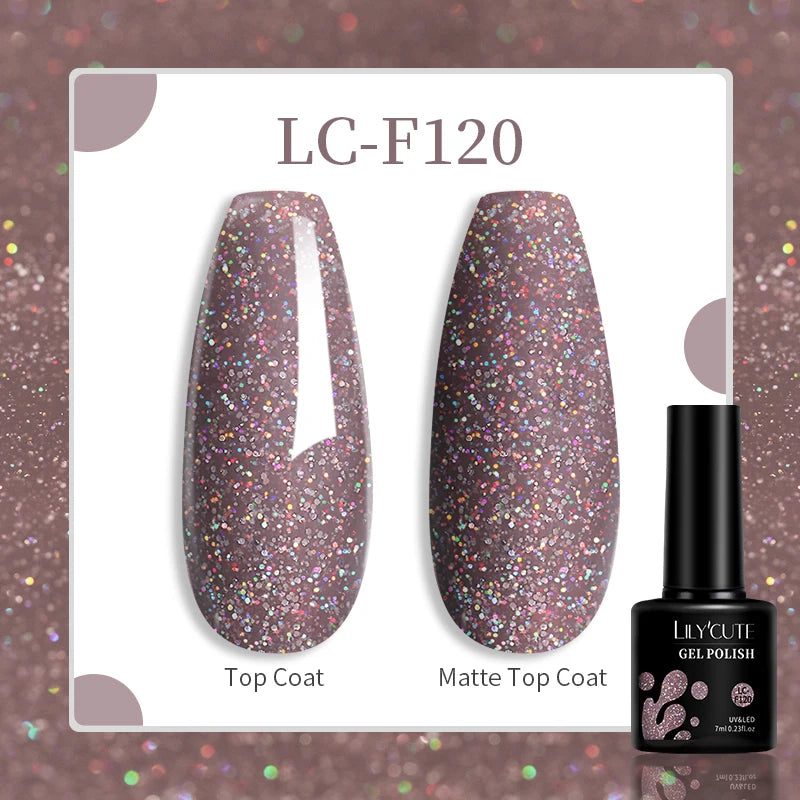 LILYCUTE 129 Colors 7ML Nail Gel Polish Set Soak Off UV LED Semi-Permanent Nail Art Varnishes