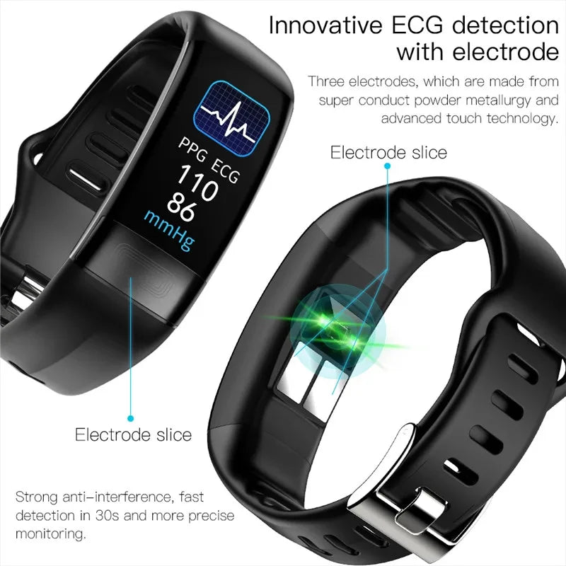 ECG+PPG Smart Waterproof Wristband Fitness Tracker for Women