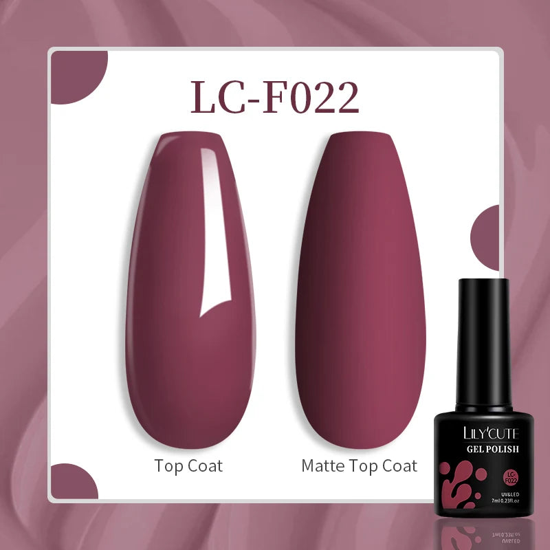 LILYCUTE 129 Colors 7ML Nail Gel Polish Set Soak Off UV LED Semi-Permanent Nail Art Varnishes
