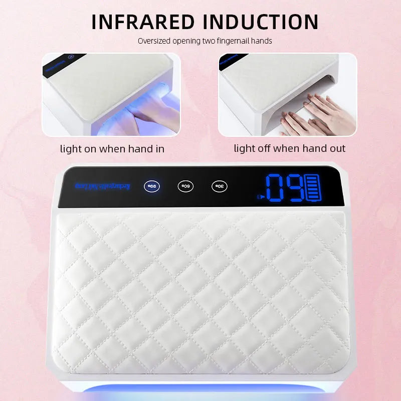 178W UV LED Nail Lamp - Professional Gel Polish Drying Lamp with Detachable Hand Pillow