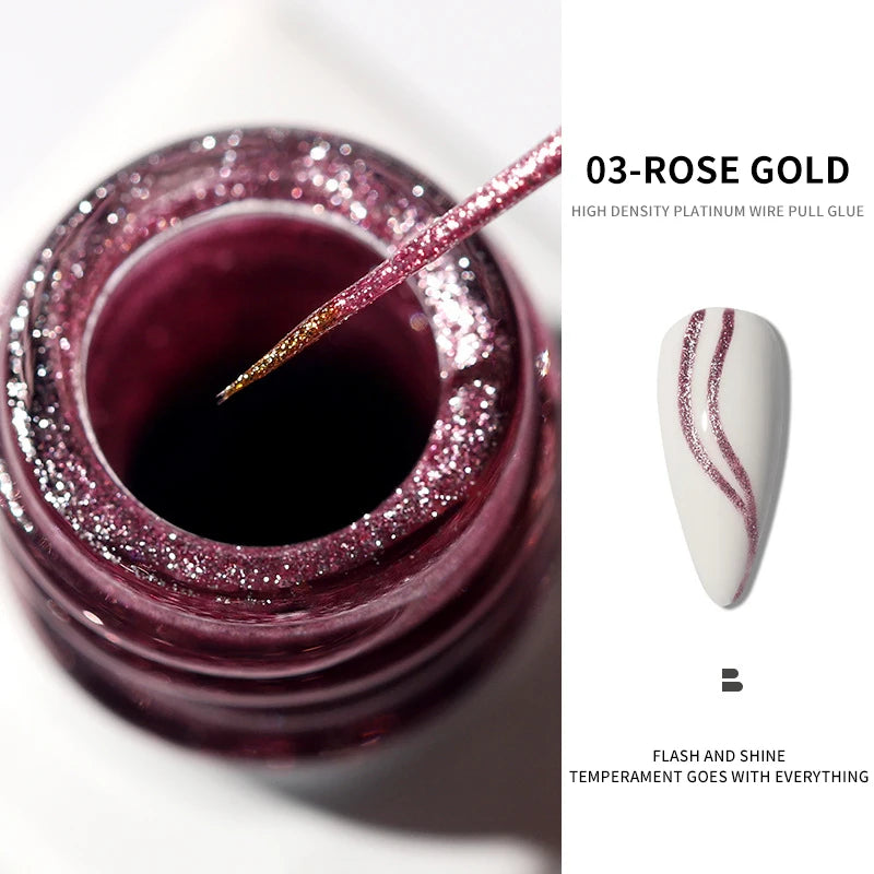 Metallic Gold Mirror Effect Gel Nail Polish - French Art & Glitter UV Gel