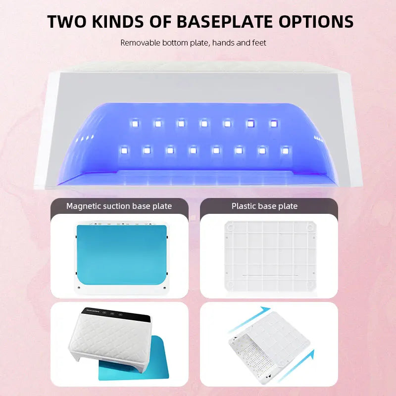 178W UV LED Nail Lamp - Professional Gel Polish Drying Lamp with Detachable Hand Pillow