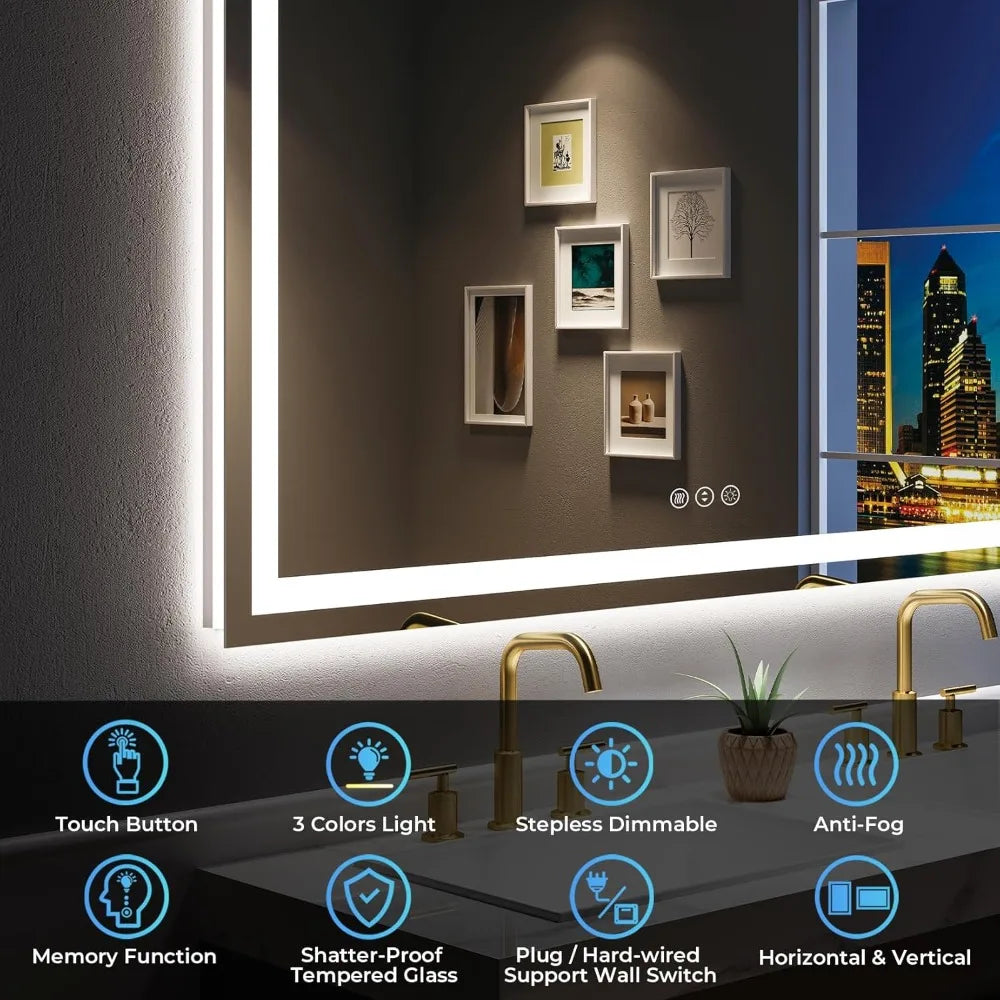 60" x 36" LED Bathroom Mirror