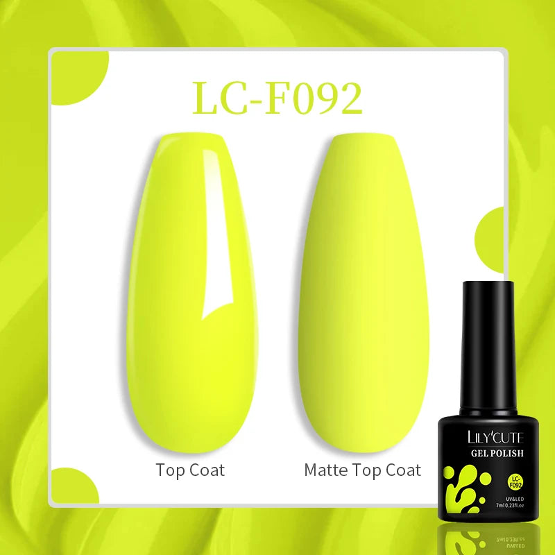 LILYCUTE 129 Colors 7ML Nail Gel Polish Set Soak Off UV LED Semi-Permanent Nail Art Varnishes