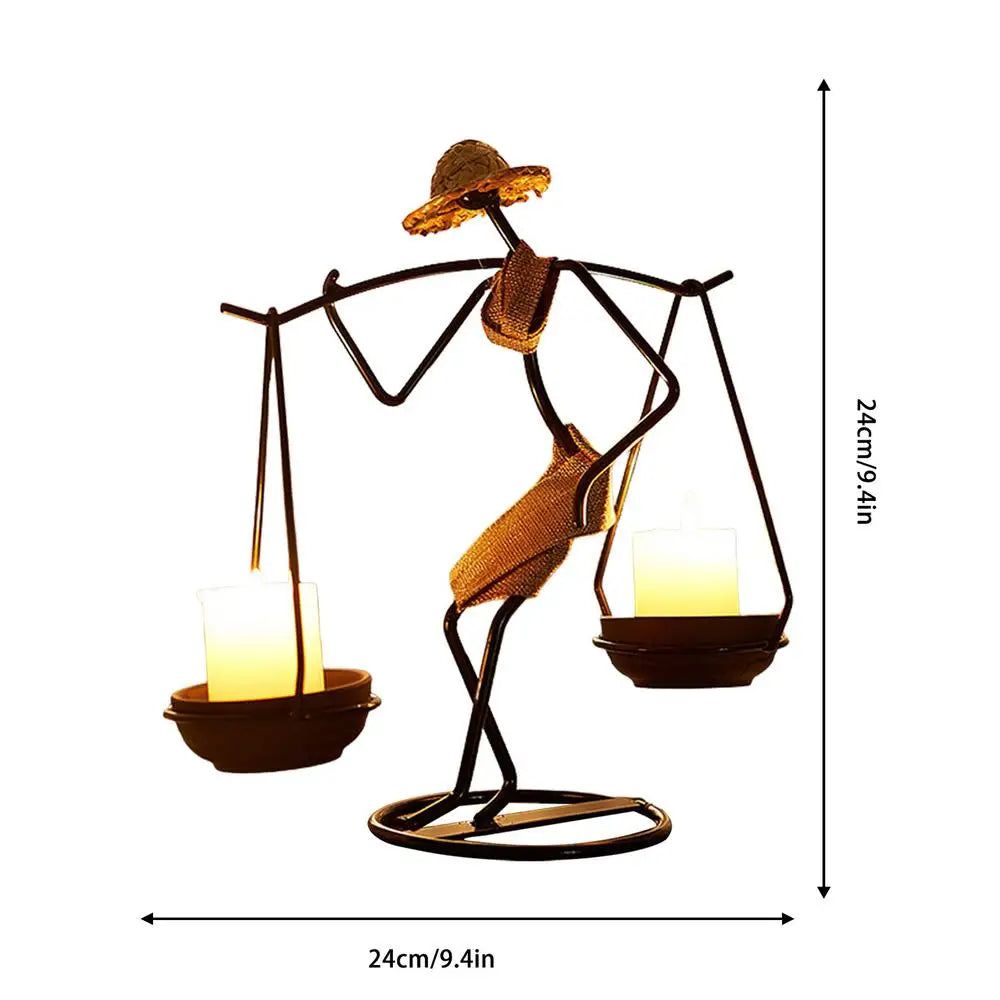 Creative Iron African Metal Candle Holder – Elegant Candlesticks for Weddings, Christmas, and Home Decor