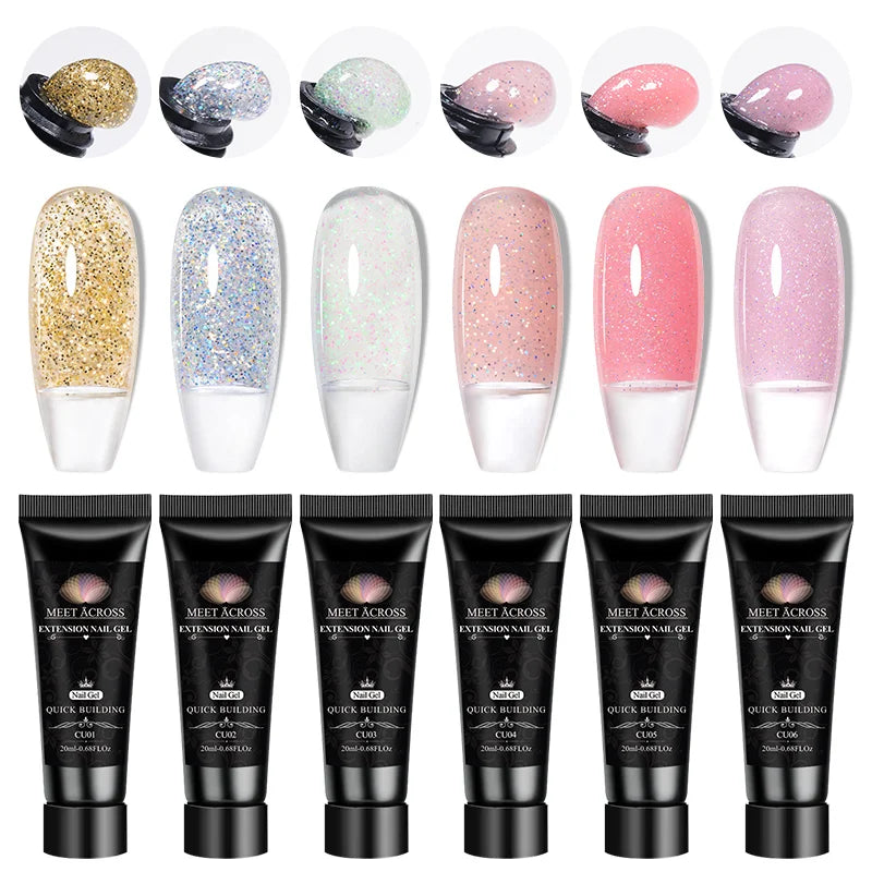 MEET ACROSS PolyGel Extension Nail Kit UV Varnish Manicure Set