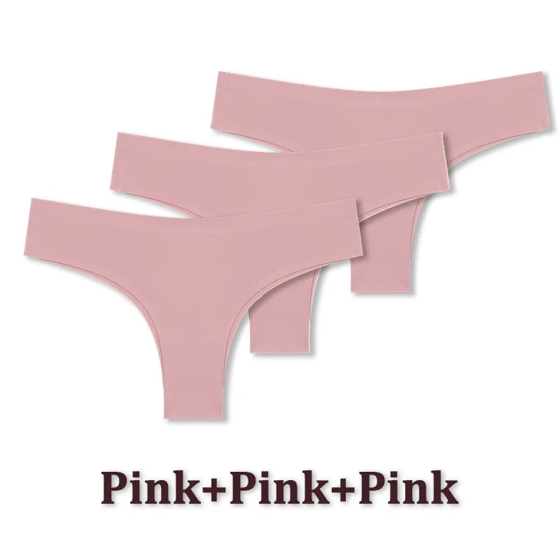 3PCS Seamless Maillard Brazilian Panties – Ultra-Thin Ice Silk G-String for Women