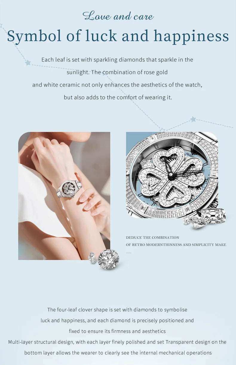 OUPINKE 3279 Women's Luxury Automatic Mechanical Watch