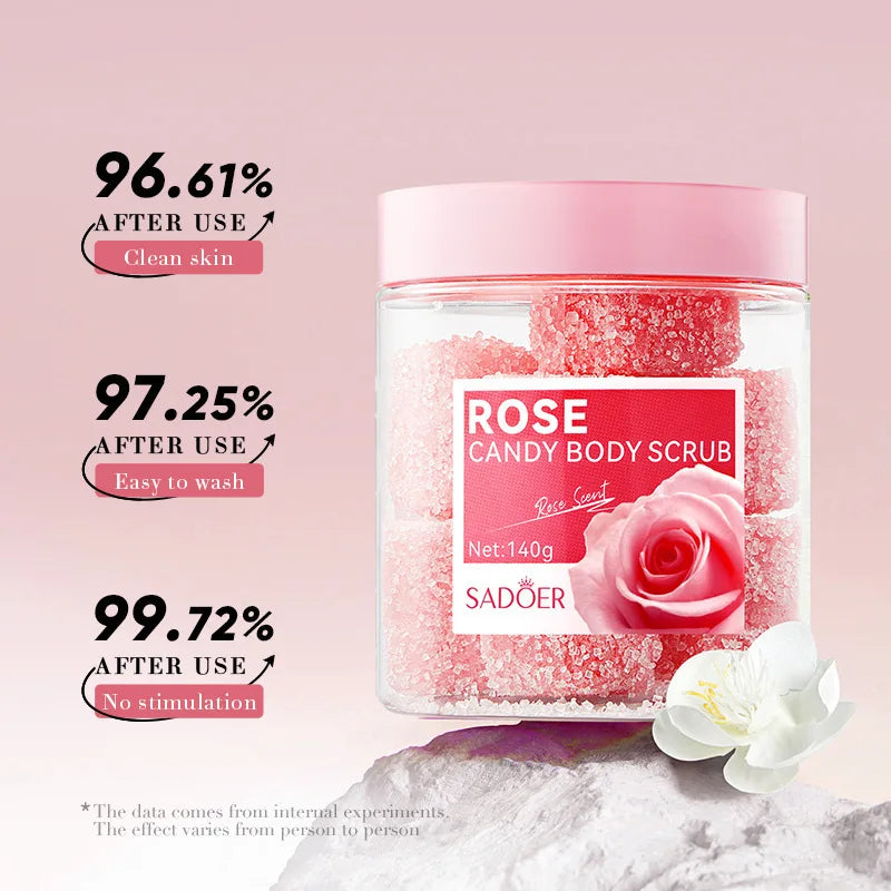 SADOER Rose, Lavender & Avocado Body Scrub – Moisturizing & Exfoliating Face and Body Cream for Smooth, Radiant Skin