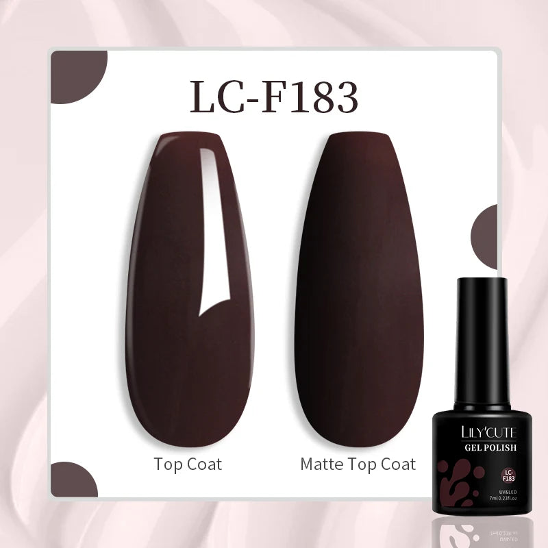 LILYCUTE 129 Colors 7ML Nail Gel Polish Set Soak Off UV LED Semi-Permanent Nail Art Varnishes