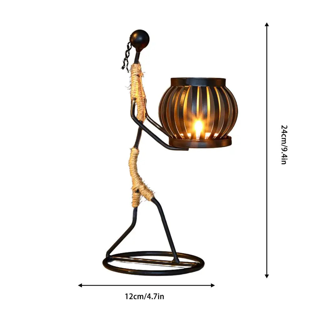 Creative Iron African Metal Candle Holder – Elegant Candlesticks for Weddings, Christmas, and Home Decor