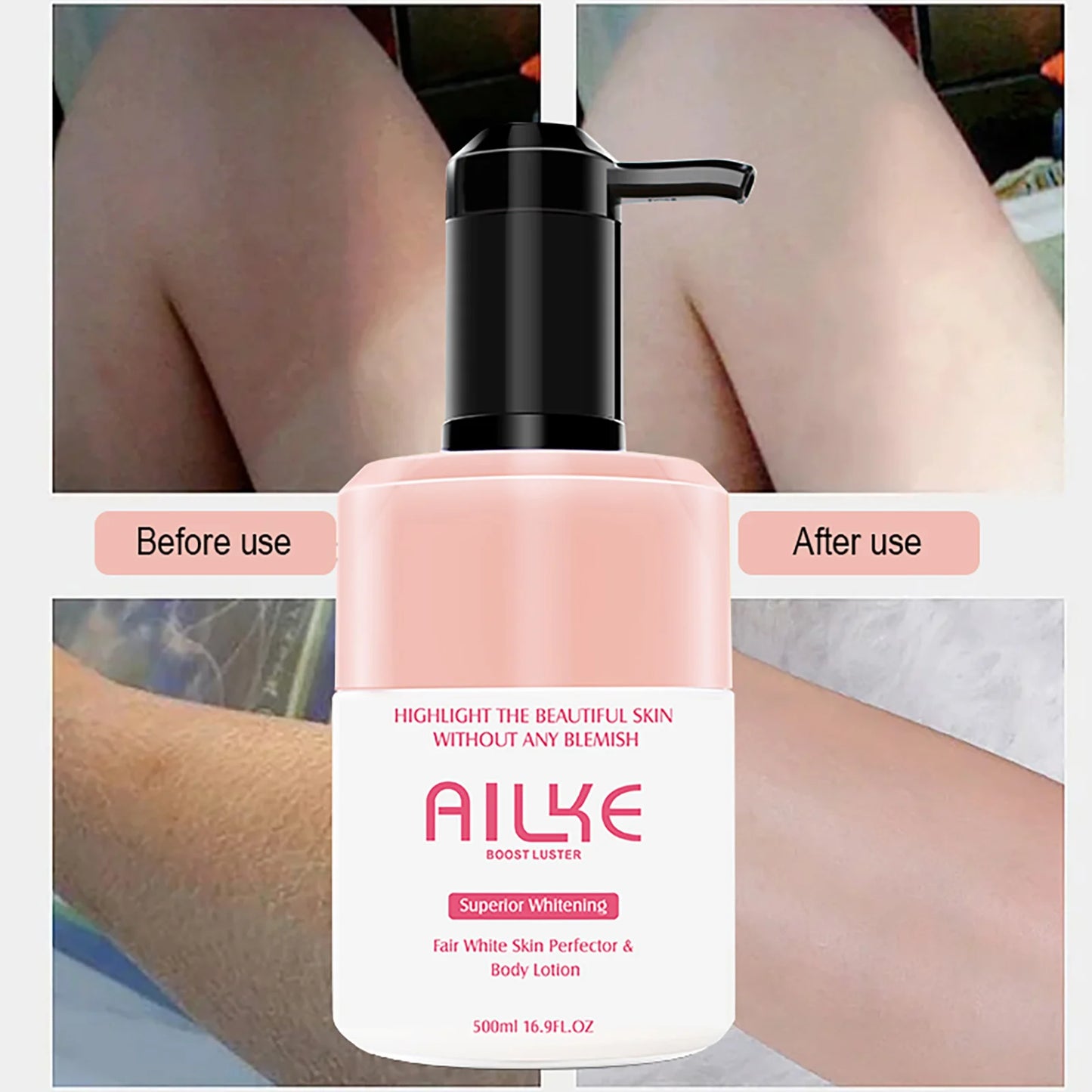 AILKE Superior Whitening Body Lotion – Skin Perfector, Soothing, Hydrating, Reduces Blemishes & Improves Rough Skin