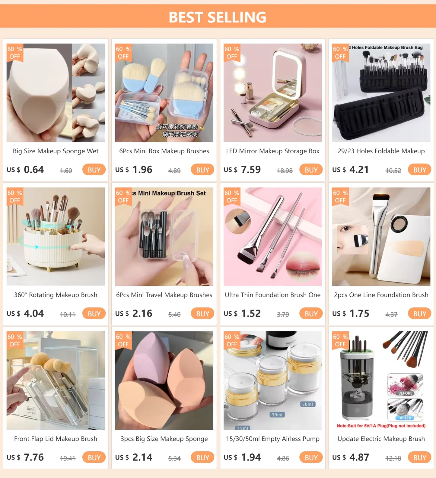360° Rotating Makeup Brush Holder