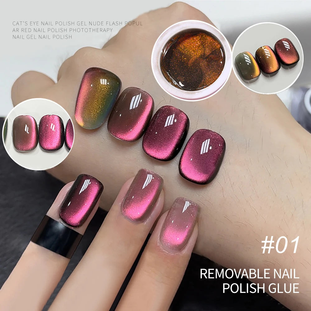 Metallic Gold Mirror Effect Gel Nail Polish - French Art & Glitter UV Gel