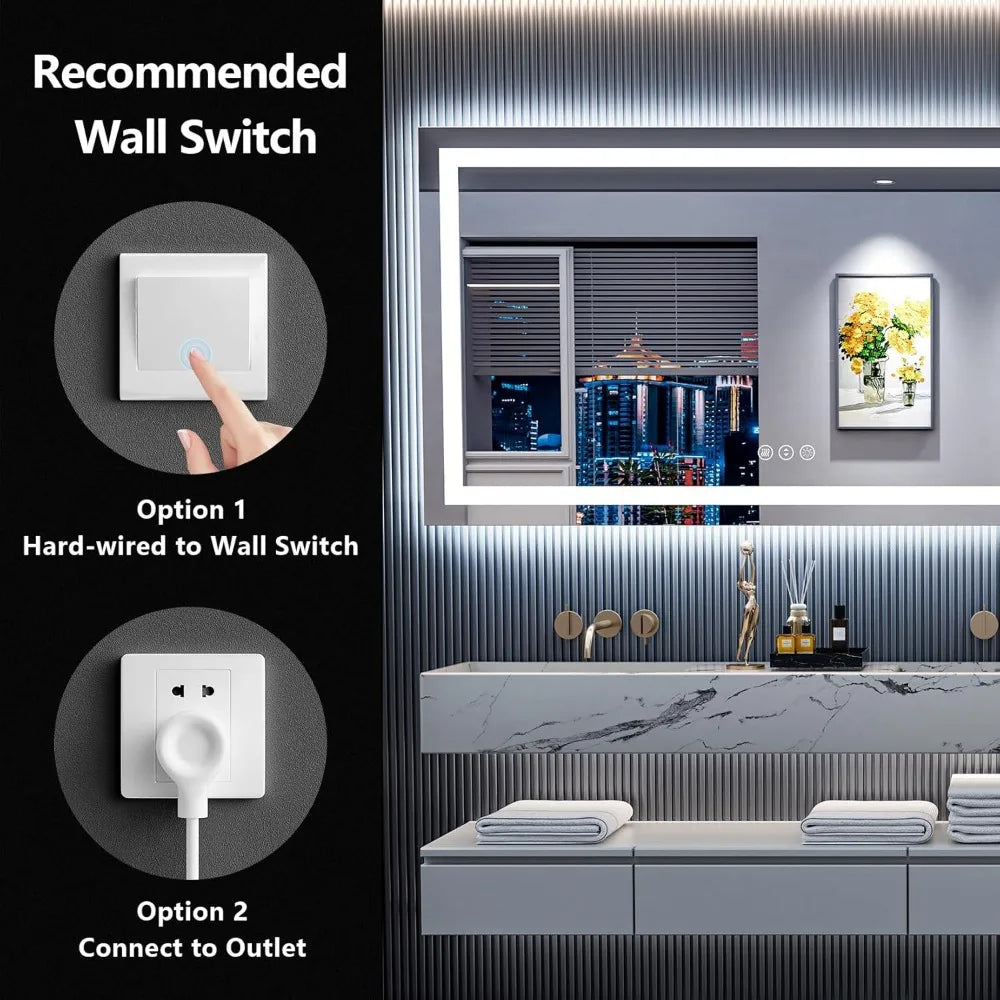 60" x 36" LED Bathroom Mirror