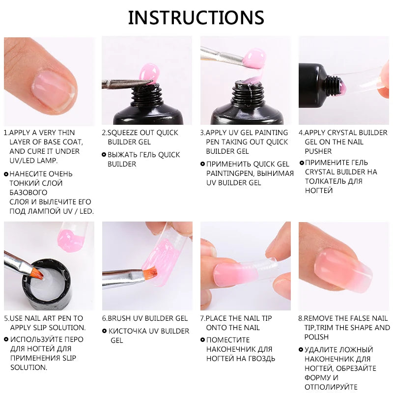 MEET ACROSS PolyGel Extension Nail Kit UV Varnish Manicure Set