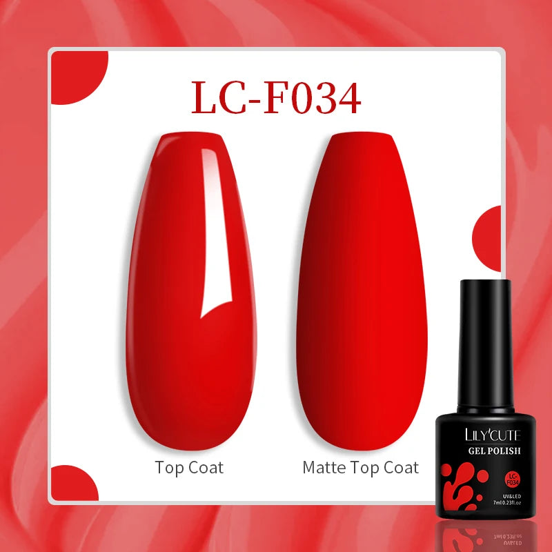 LILYCUTE 129 Colors 7ML Nail Gel Polish Set Soak Off UV LED Semi-Permanent Nail Art Varnishes