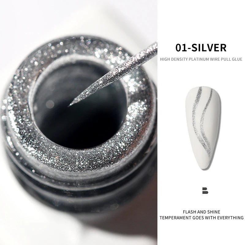 Metallic Gold Mirror Effect Gel Nail Polish - French Art & Glitter UV Gel