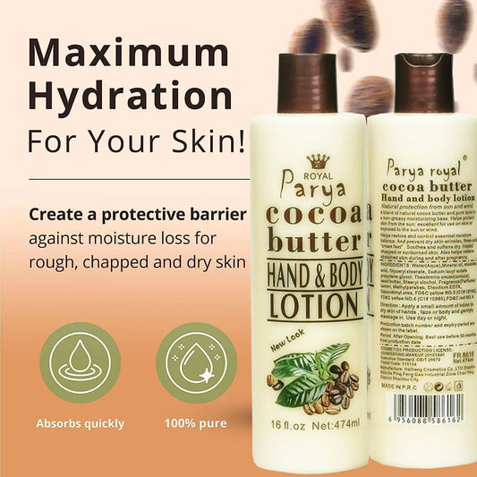 474ml Cocoa Butter Whitening Body Lotion – See Results in 15 Days, Moisturizing & Lightening for All Skin Types