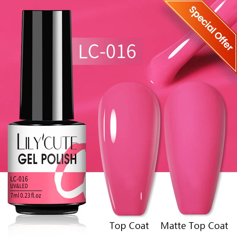 LILYCUTE 129 Colors 7ML Nail Gel Polish Set Soak Off UV LED Semi-Permanent Nail Art Varnishes