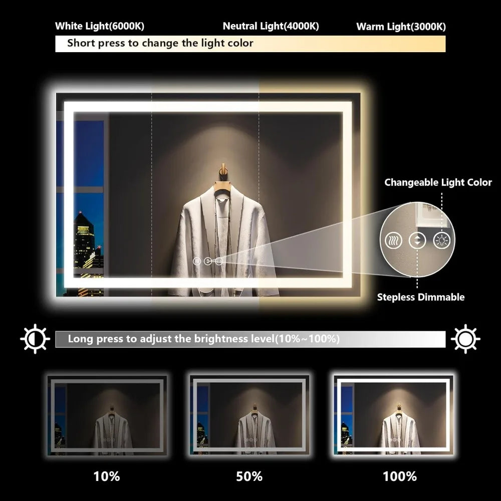 60" x 36" LED Bathroom Mirror