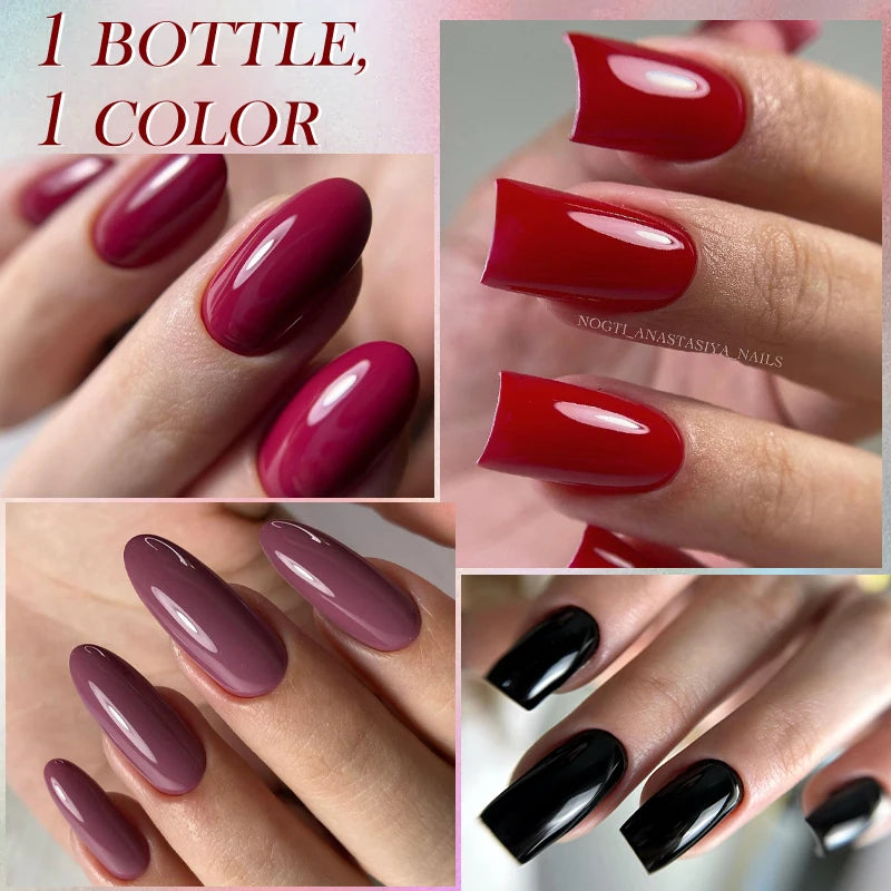 LILYCUTE 10PCS Gel Nail Polish Set, Brown Earth & Coffee Color Series, Semi-Permanent UV LED Soak Off Nail Gel