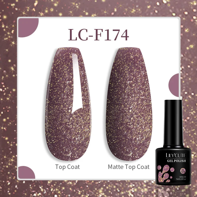 LILYCUTE 129 Colors 7ML Nail Gel Polish Set Soak Off UV LED Semi-Permanent Nail Art Varnishes