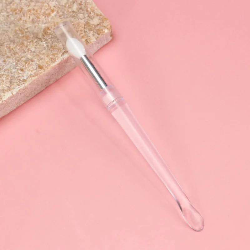 Upgraded Silicone Lip Brush with Cover – Angled Concealer Brush, Soft & Flexible for Precise Lipstick Application, Round Head, No Breakage