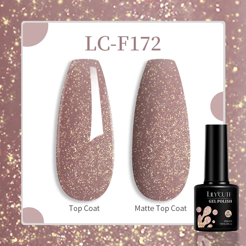 LILYCUTE 129 Colors 7ML Nail Gel Polish Set Soak Off UV LED Semi-Permanent Nail Art Varnishes